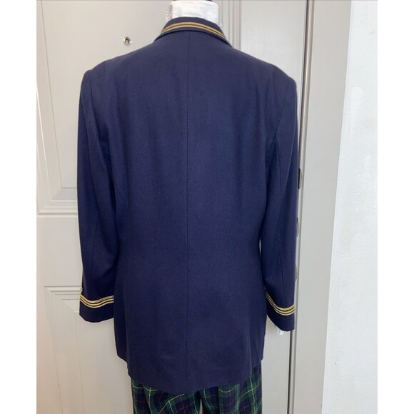 THE LIMITED Wool Navy Double Breasted Blazer Long Nautical w/Shoulder Pads Large - Picture 4 of 16